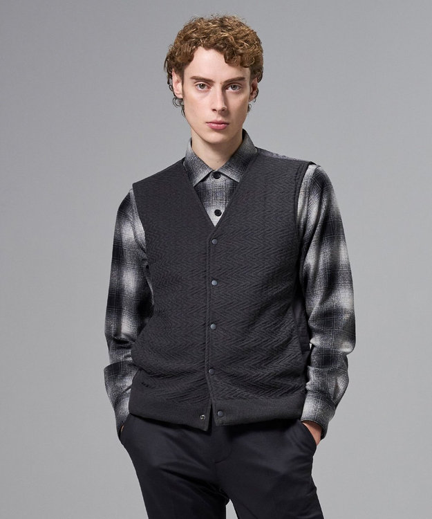 JOSEPH HOMME 【2WAY】パデットニットブロック　リバーシブルベスト グレー系