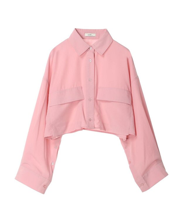 earth music&ecology ビッグポケットショートシャツ Light Pink