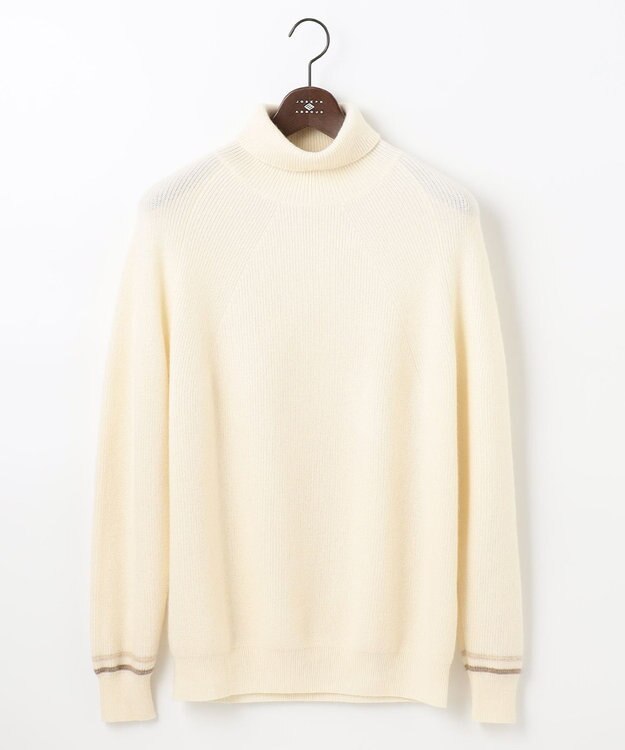 JOSEPH ABBOUD MOUNTAIN 【SPACE／UNISEX】ピュアカシミアアンダイド タートルネック ホワイト系