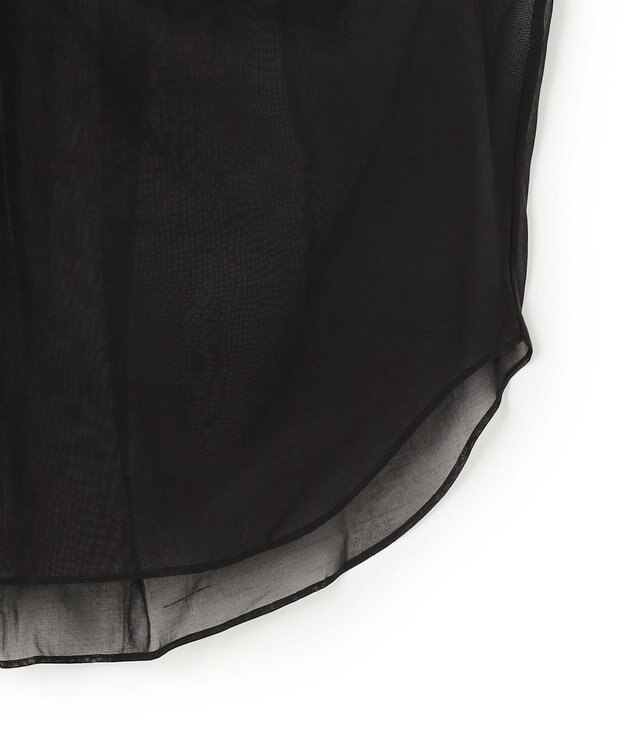 BEIGE， PLUMERIA / コットンシアーギャザーブラウス Black