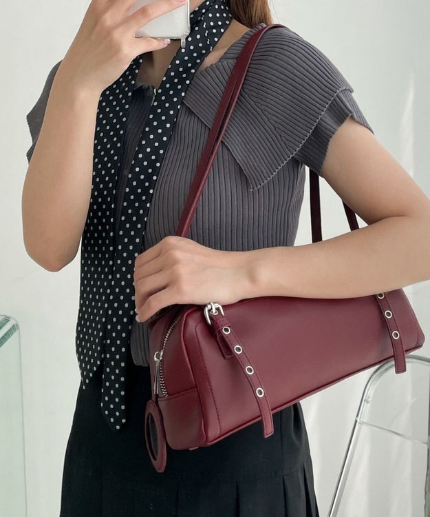 WEGO ミラー付きボストンバッグ レッド