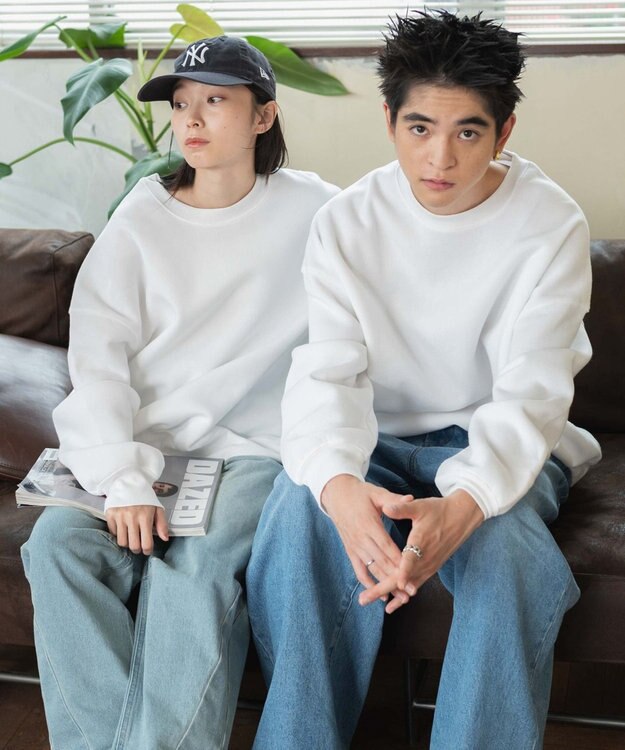 WEGO 【ユニセックス着用/MLXLサイズ展開/新色追加/裏起毛】スウェットプルオーバー ホワイト