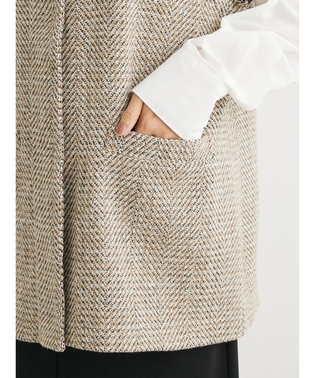 Green Parks ツイードベスト Beige