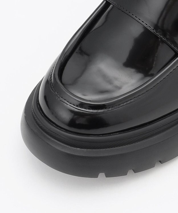 組曲 【加藤ローサさん着用】ボリュームスタッズローファー ブラック系