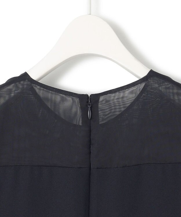 ICB L 【UVケア・接触冷感・速乾・洗える】 FluidBackSatin デザインワンピース ネイビー系