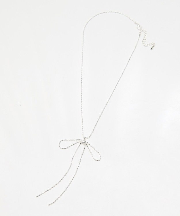 earth music&ecology ロングリボンチェーンネックレス Silver