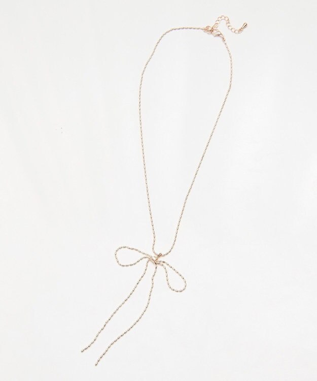 earth music&ecology ロングリボンチェーンネックレス Pink