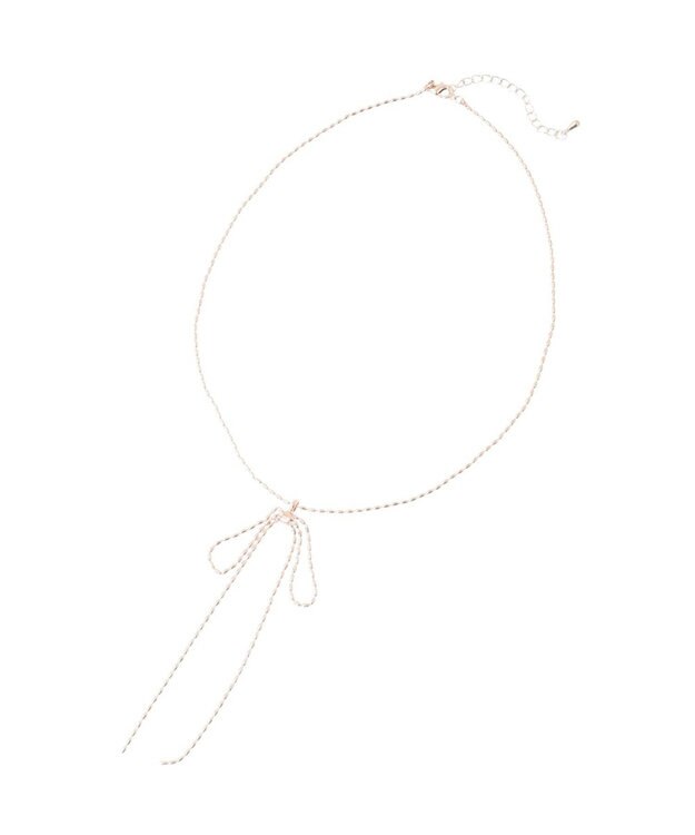 earth music&ecology ロングリボンチェーンネックレス Pink