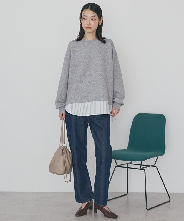 AMERICAN HOLIC シャツテールドッキングプルオーバー Light Gray Mixture