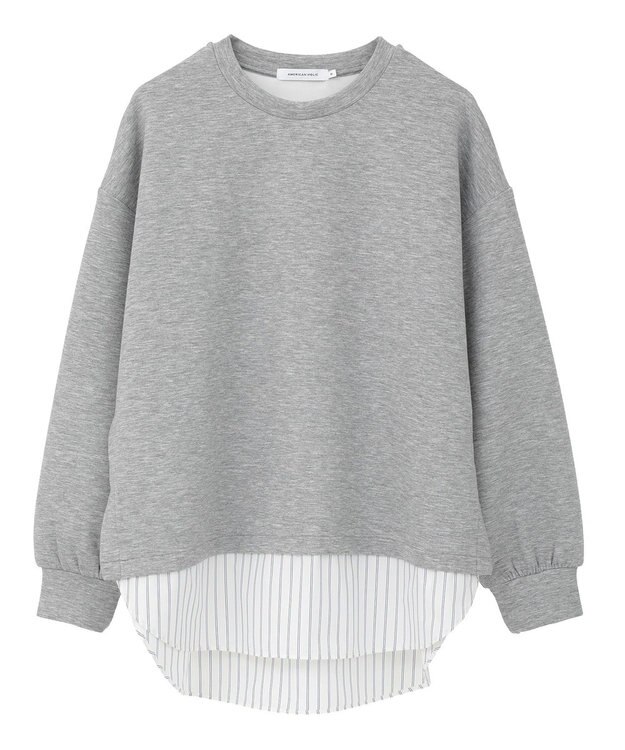 AMERICAN HOLIC シャツテールドッキングプルオーバー Light Gray Mixture