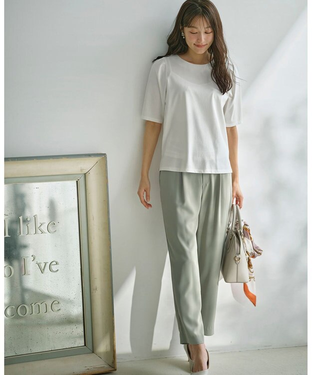 ANY SIS S 【接触冷感・UVカット・吸水速乾】サラキレイ テーパード パンツ ミント