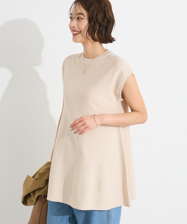 CRAFT STANDARD BOUTIQUE ファンクショナルノースリーブフレアニットプルオーバー Light Beige