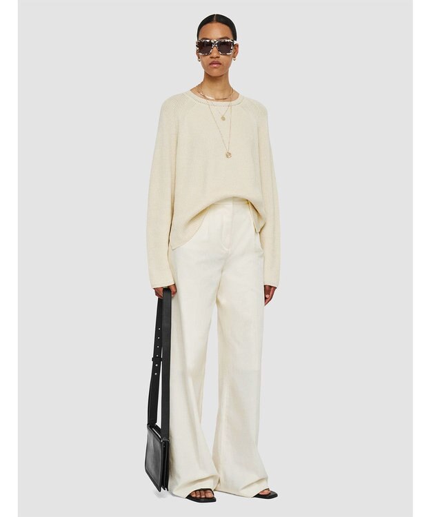 JOSEPH ソフトコットンシルク　ワイドトラウザーズ Ivory