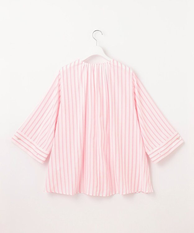 自由区 【洗える】SOMELOSテンセルスキッパー ブラウス オフ×ピンク