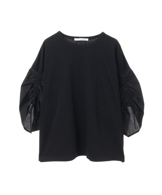 Green Parks ・ＥＬＥＮＣＡＲＥ　ＤＵＥ　ギャザースリーブＴＥＥ Black