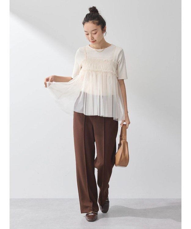 earth music&ecology センターシームパンツ Chocolat