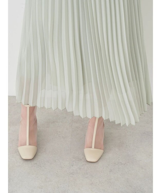 earth music&ecology すきな丈シフォンプリーツスカート Mint