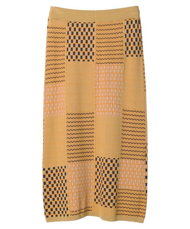 Green Parks ■ＥＳＣＡＲ　ダブルジャカードニットスカート Orange