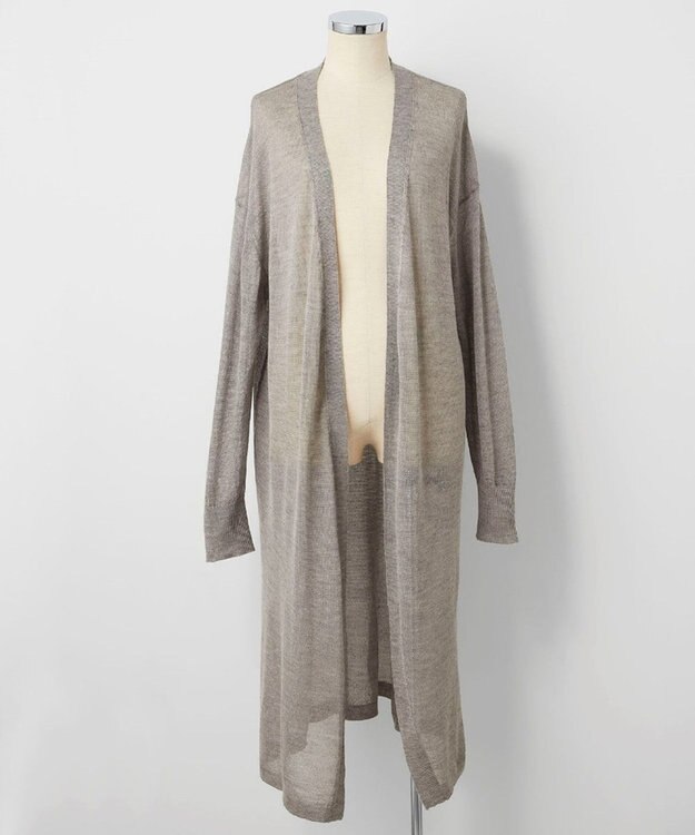 TOQUE 〈大草直子さんアドバイザー〉アルパカシルクニット ロングカーディガン グレー