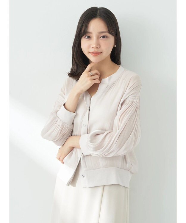 earth music&ecology シアーラメカーディガン Beige