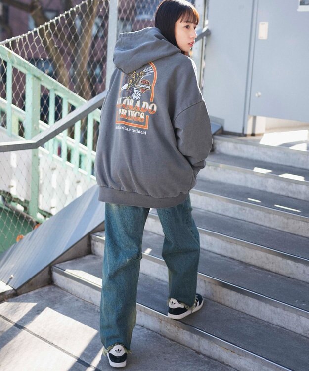 WEGO ピグメントグラフィックプルパーカー 柄1