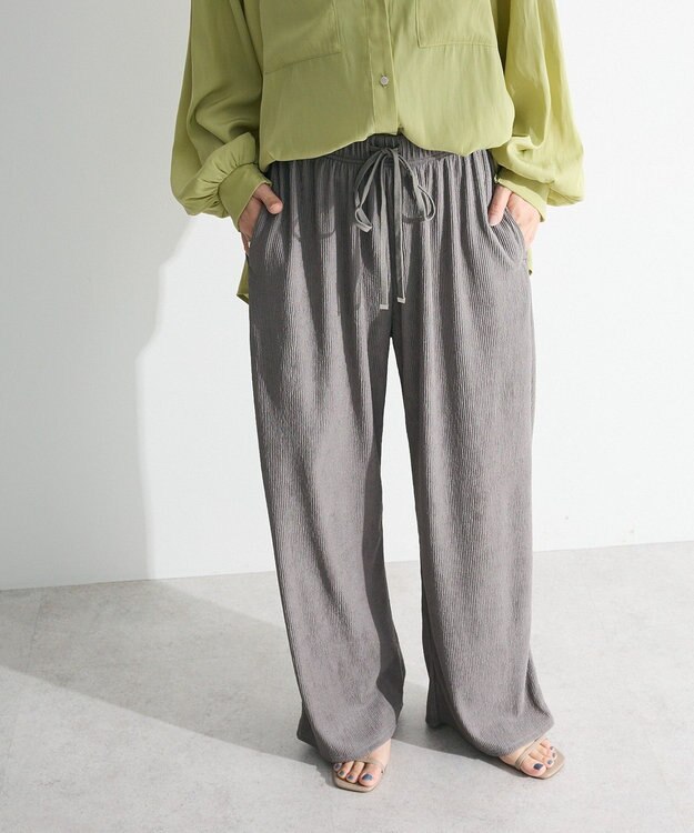 Green Parks ウエーブジャガードイージーパンツ Gray