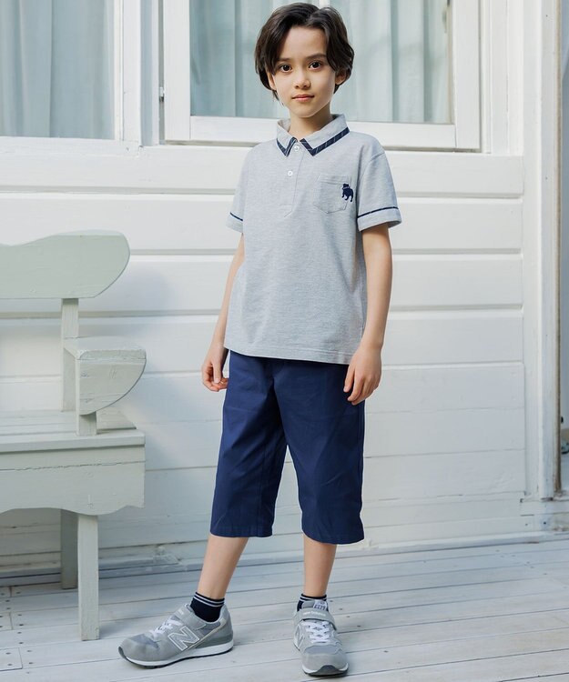 J.PRESS KIDS 【140-170cm】 T/Cライト鹿の子ポロシャツ ライトグレー