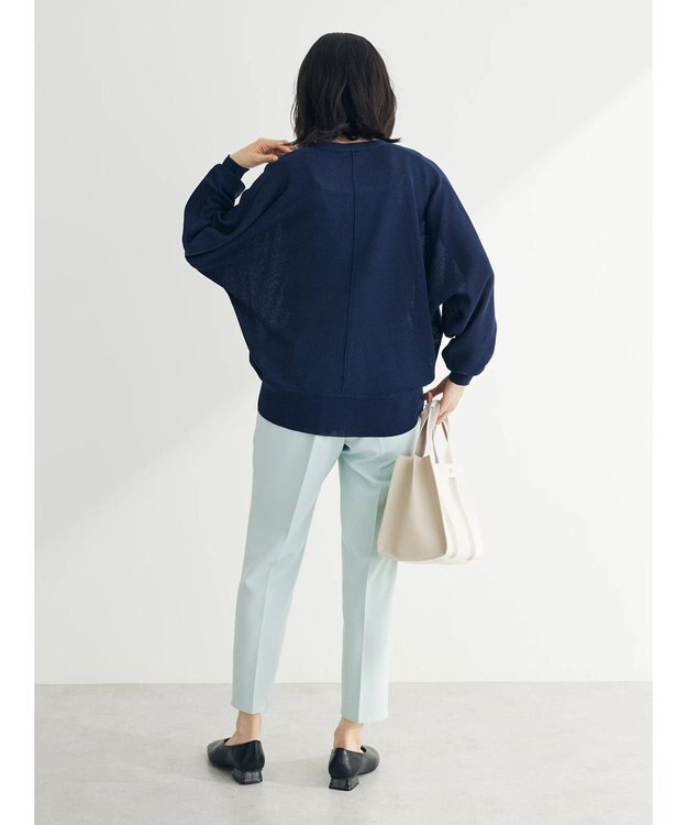 Green Parks ＵＶカット加工　ドルマンニットカーディガン Navy