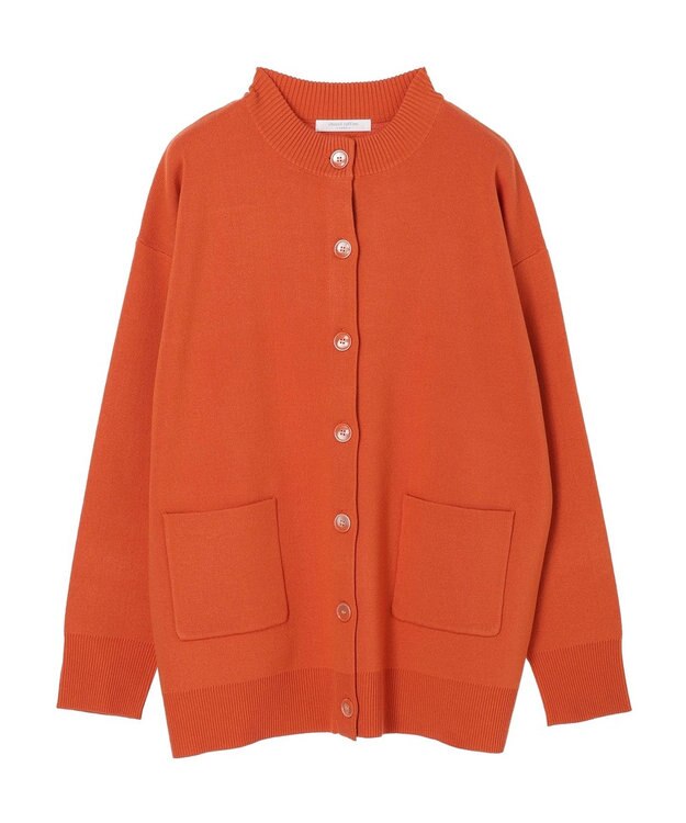 Green Parks ミドル丈モックネックカーディガン Orange