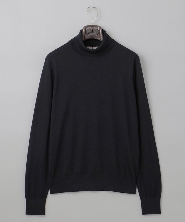 GOTAIRIKU 新色追加【洗える/チクチクしにくい/ピリングしにくい】イタリア糸 ハイゲージ タートルネックニット_WOOL100％ ブラック系