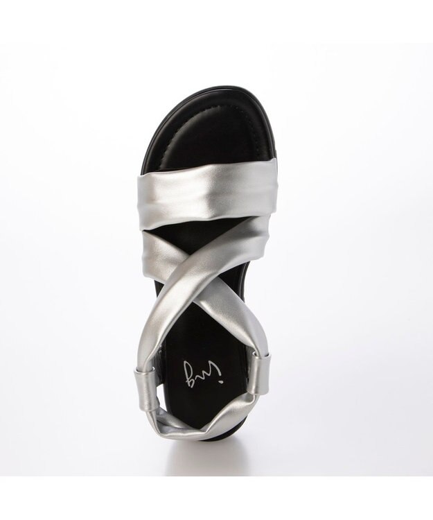 ing <ing>「もちっと新感覚」クロスベルトサンダル シルバー