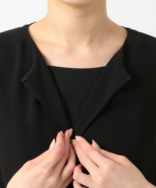 組曲 NOIR 【洗える】ウォッシャブルストレッチバーズアイ　ジャケット＋ワンピース ブラック系