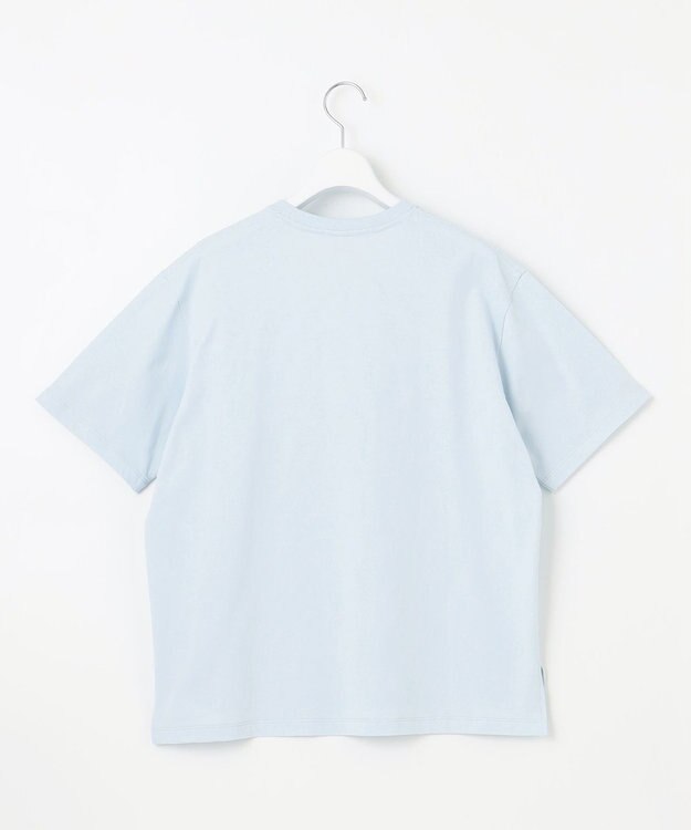 23区 【SLOW/一部店舗限定】MVSコットン  ロゴTシャツ サックスブルーxグリーンロゴ