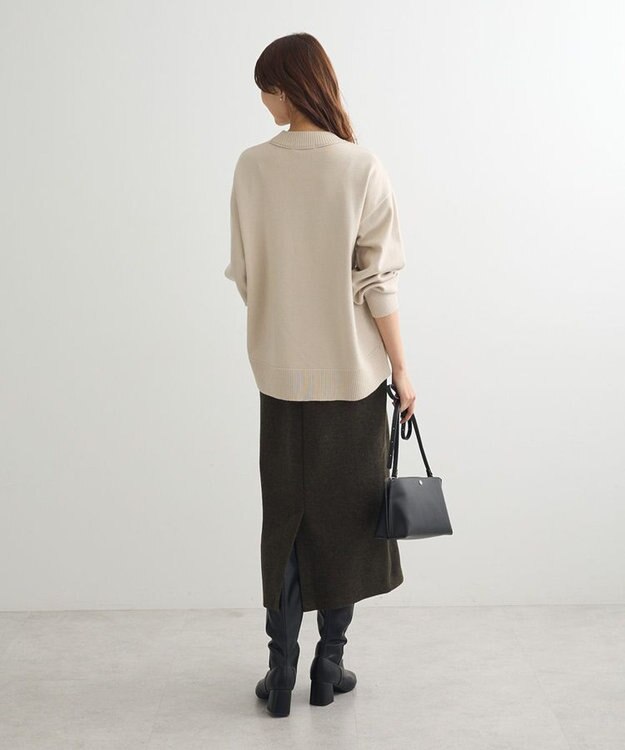 Green Parks もちやわモックネックニットプルオーバー Light Beige