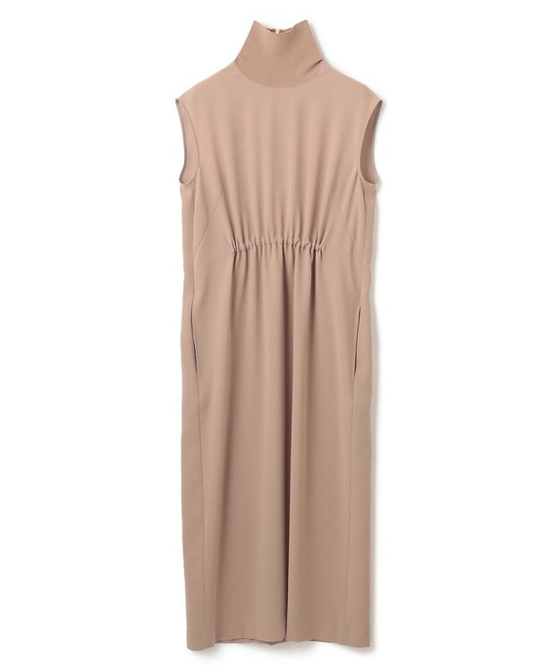 BEIGE， 【洗える】FLEUR / ニットコンビハイネックノースリーブドレス Beige
