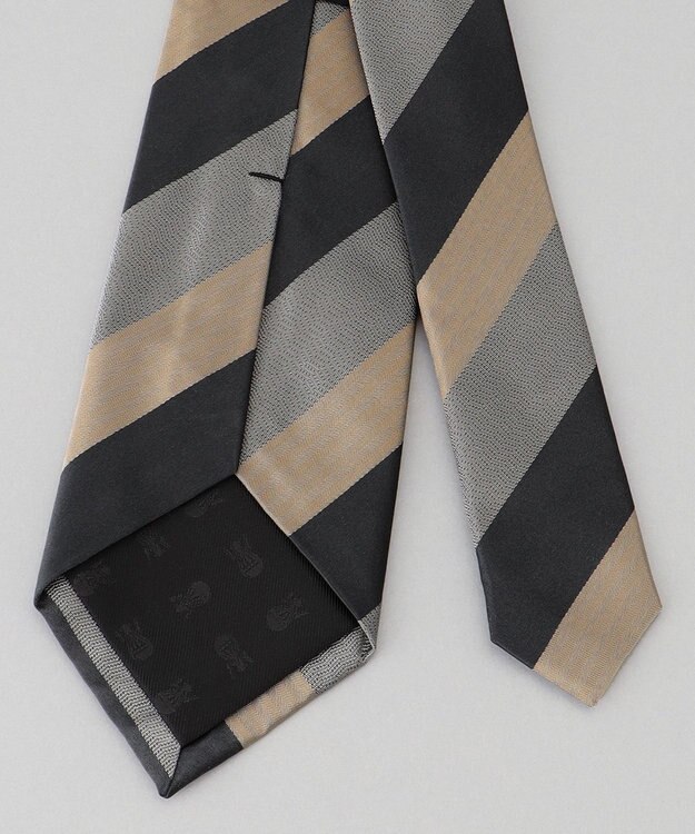 GOTAIRIKU GOTAIRIKU別注【日本製】シルク ネクタイ_ストライプ ダークブラウン系1