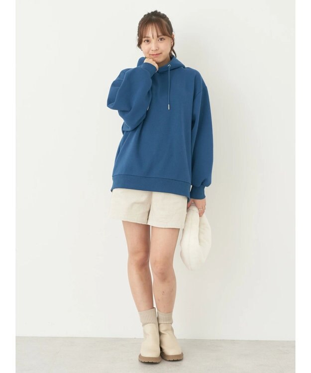 earth music&ecology 裏起毛パーカー Deep Blue