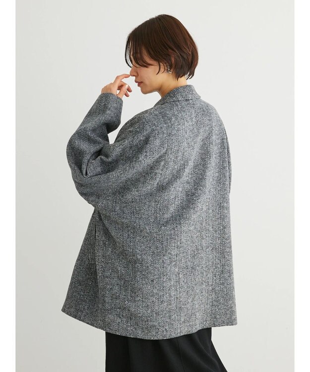 Green Parks ・ＥＬＥＮＣＡＲＥ　ＤＵＥ　ヘリンボーンミドルコート Gray