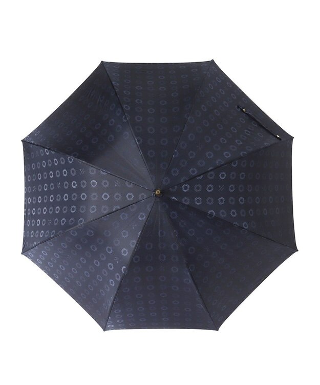 MOONBAT LANVIN en Bleu 長傘 ジャカード×パイピング ネイビーブルー