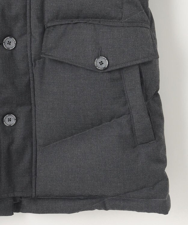 JOSEPH ABBOUD MOUNTAIN 【ECOファー/9ポケット/ホワイトグース/ユニセックス】ウールライクアウトドア ダウンコート グレー系