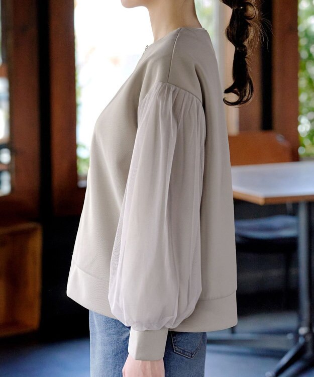 Tiaclasse 【洗える】チュールレースソフトダンボールジャケット ベージュ