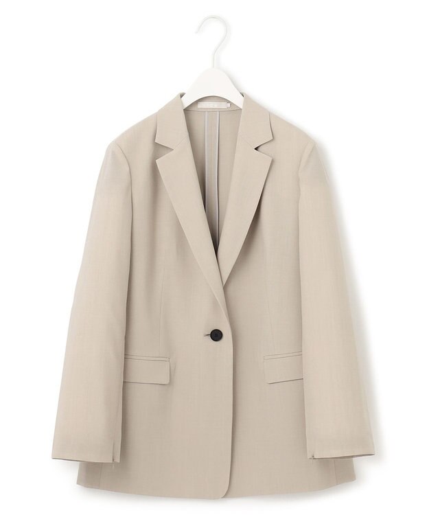 ICB 【洗える】 サマーウールトロ テーラードジャケット ライトオリーブ系