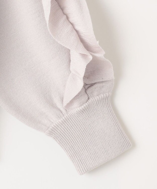 組曲 【WEB限定】袖フリル付きニットプルオーバー ライトグレー系