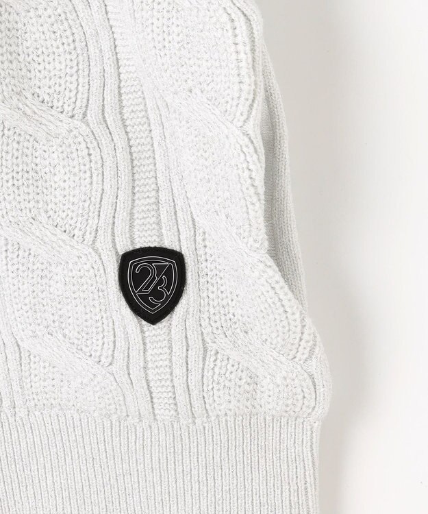 23区GOLF 【WOMEN】ラメケーブルジップアップカーディガン　防風裏地付き ホワイト系