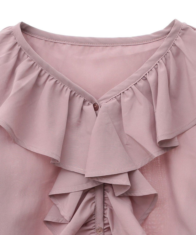 earth music&ecology ラッフルフリルシャツ Pink