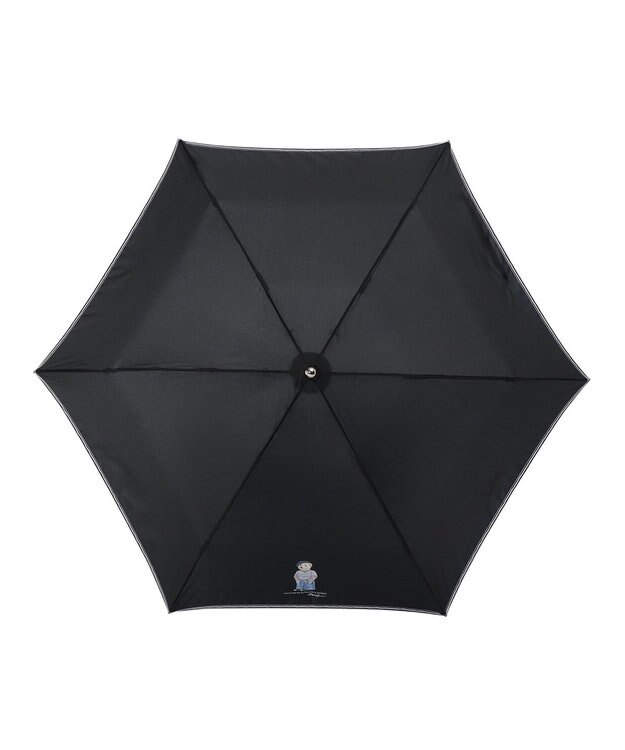 MOONBAT POLO RALPH LAUREN 折りたたみ傘 無地×フレンチベア 軽量 ブラック