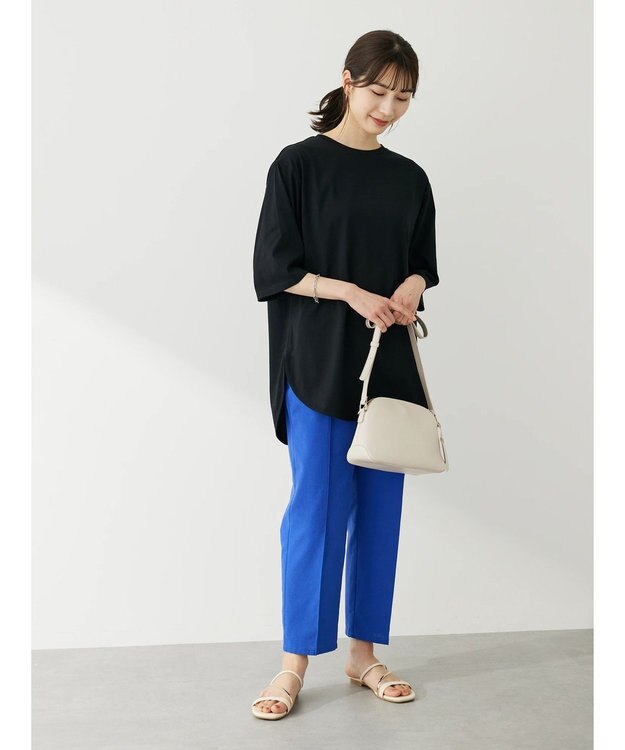 Green Parks 汗じみ防止５分袖チュニック Off White