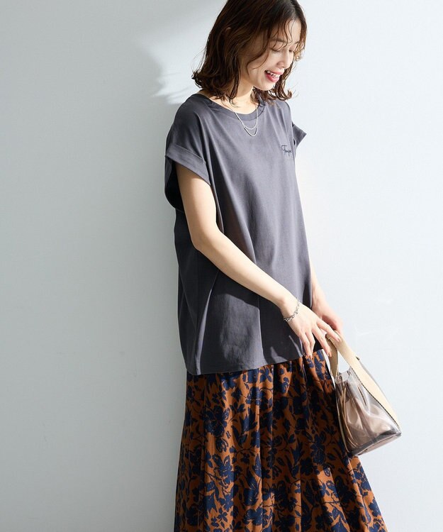 Green Parks 汗染み防止フレンチロゴＴシャツ Charcoal Gray