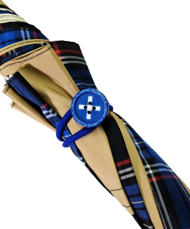 +RING 【限定/日本製】UNISEX  プラスリング 長傘60cm BGE/CHK SR21 マルチカラー