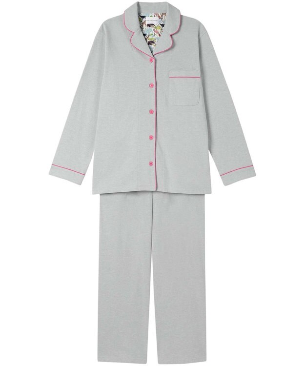 une nana cool 【綿混】天竺パジャマ MADE WITH LIBERTY FABRIC グレー